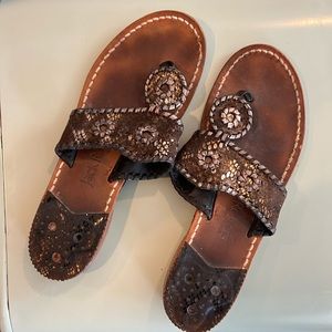 Women’s Jack Rogers sandals- bronze/metalic- size 7